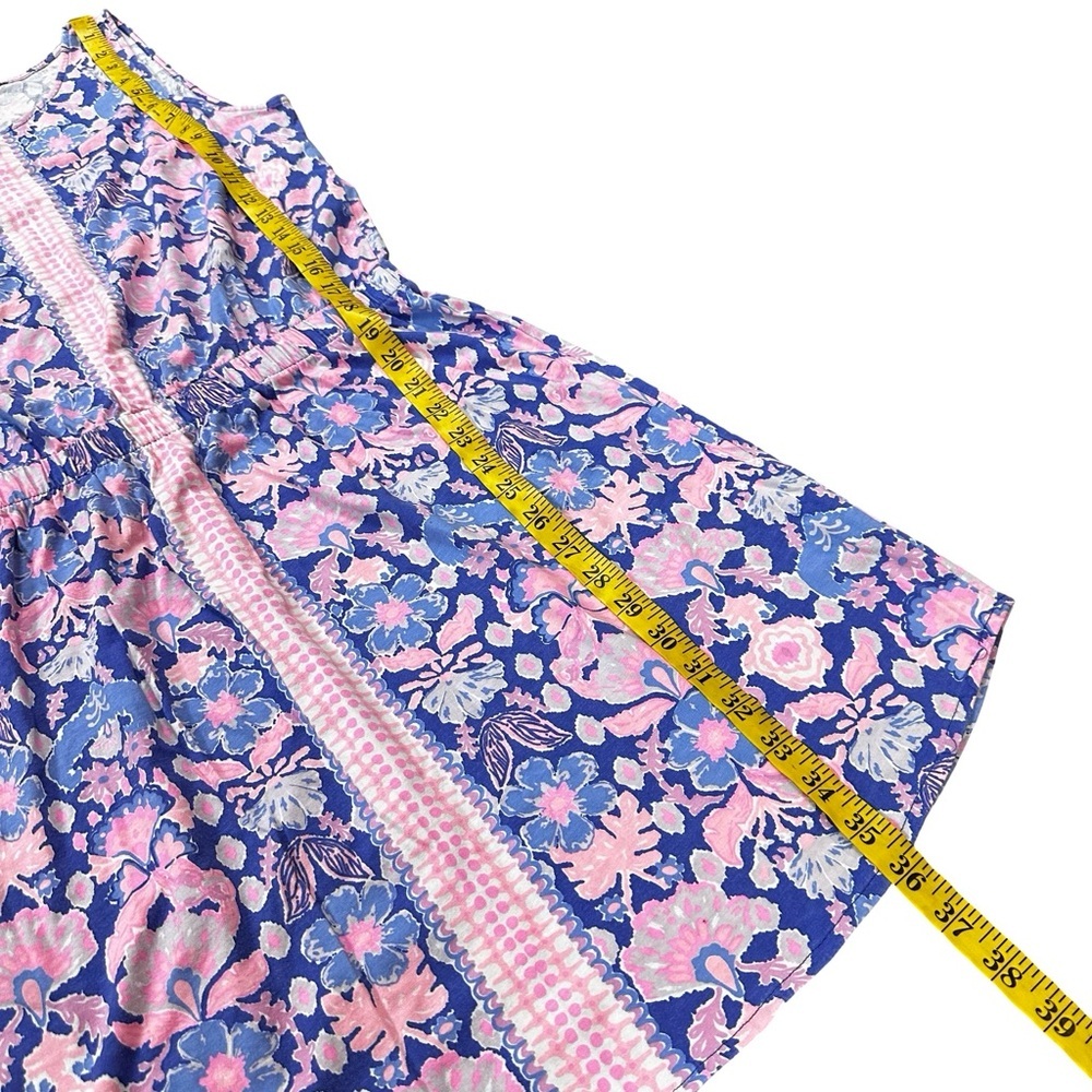 Sleeveless Blue & Pink Floral Summer Dress - Picture 12 of 13